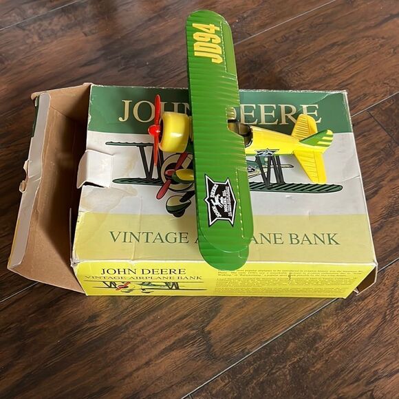 1993 EAA John Deere Airplane Bank Spec Cast Stock Number 37516 excellent Conditi - Picture 1 of 16